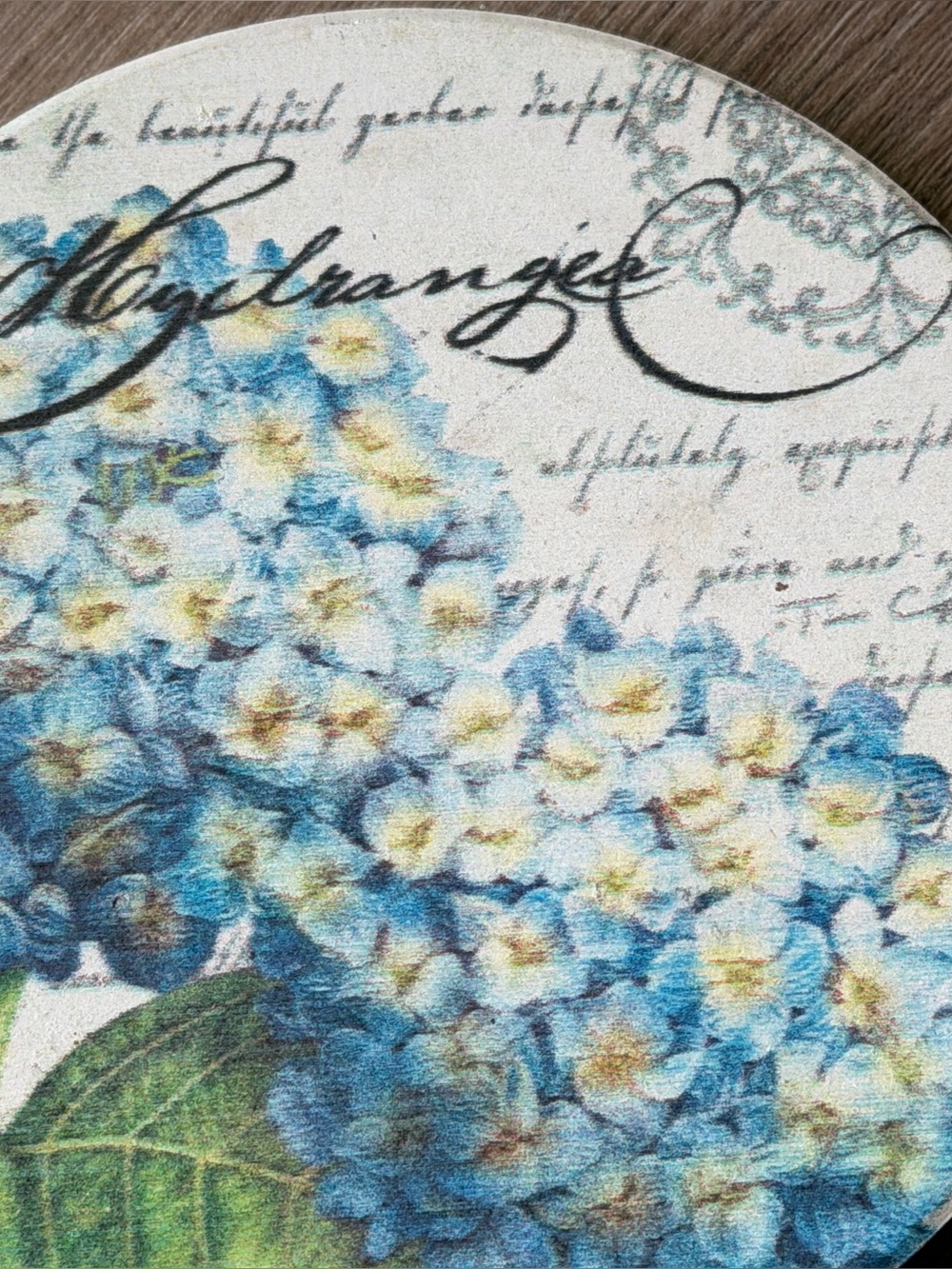 Hydrangea Floral‎ Stoneware Coasters Set of 4 Made USA Cork Backing Eco Friendly - Picture 12 of 12